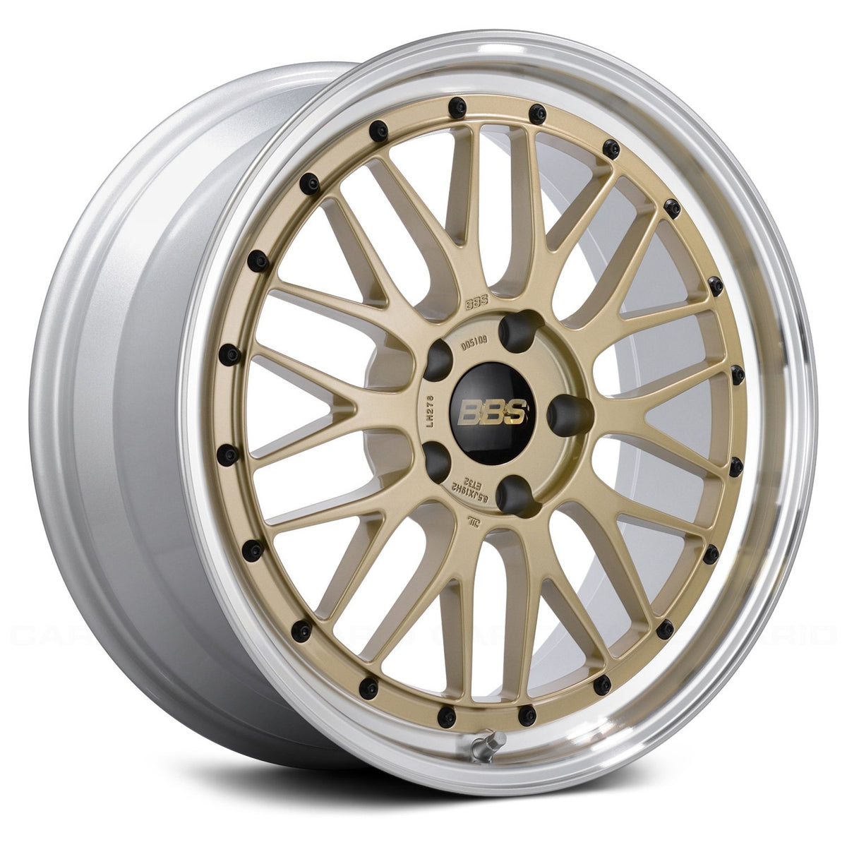BBS LM 18x10 5x114.3 ET20 Diamond Gold Center Diamond Cut Lip Wheel - 82mm PFS/Clip Required - LM086GPK