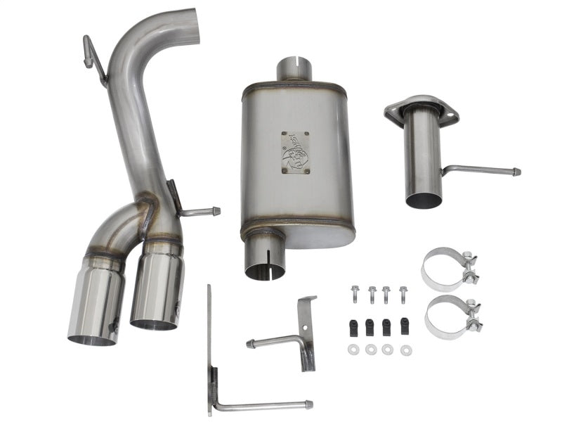 aFe Rebel Series CB 3in Middle Side Exit SS Exht w/Polish Tips 15-17 Chevy Colorado / GMC Canyon - 49-44061-P