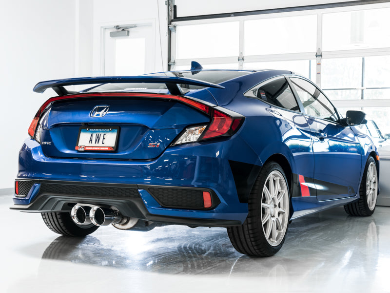 AWE Tuning 2016+ Honda Civic Si Touring Edition Exhaust w/Front Pipe &amp; Dual Chrome Silver Tips - 3015-32108