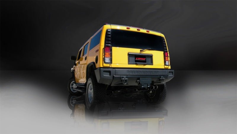 Corsa 2003-2006 Hummer H2 6.0L V8 Black Sport 3in Single Rear Twin 4in Tips Cat-Back Exhaust - 14216BLK
