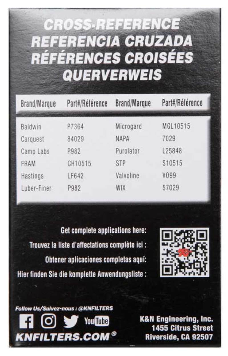 K&N Performance Oil Filter for Hyundai/Kia 3.8L V6, 4.6L/5.0L V8 - HP-7029 for 2010-2016 Hyundai Genesis Coupe - additional v