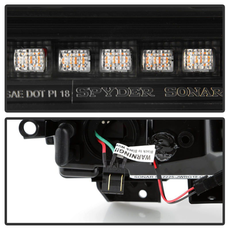 Spyder 18-23 Jeep Wrangler Front Fender LED Lights - Black (CCL-YD-JW18-SEQ-BK) - 5088543