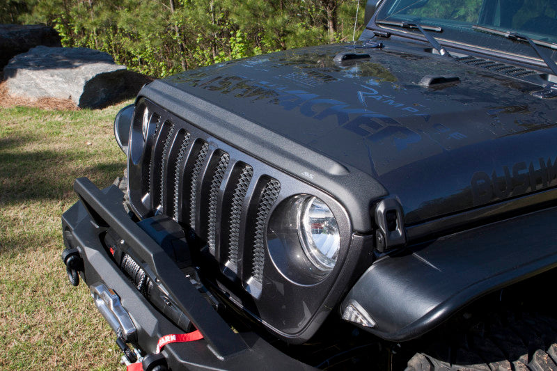 AVS 2018+ Jeep Wrangler (JL) 2dr/4dr Aeroskin II Textured Low Profile Hood Shield - Black - 436148