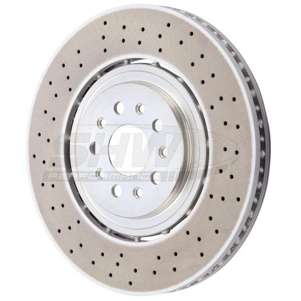 SHW 19-20 Maserati Levante GTS 3.8L w/Brembo Front Cross-Drilled LW Brake Rotor (670037769) - MFX41563 for 2017-2020 Maserati