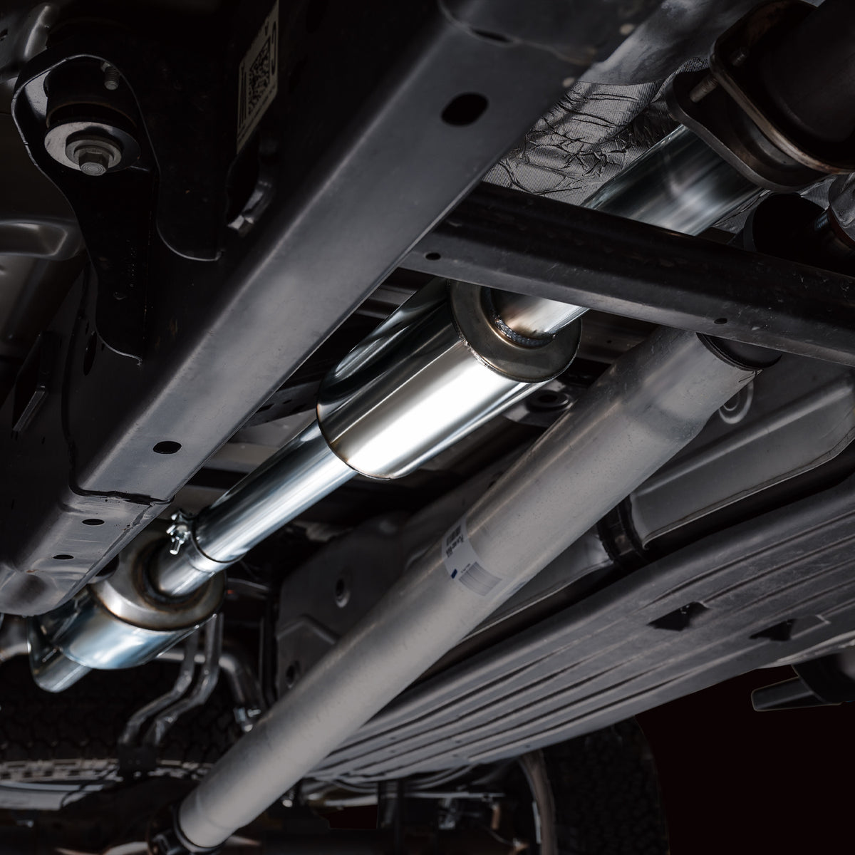 AWE Tuning 2021+ Ford F-150 Tremor (w/ Bumper Cutouts) 0FG Resonated Catback - Diamond Black Tips - 3015-33402