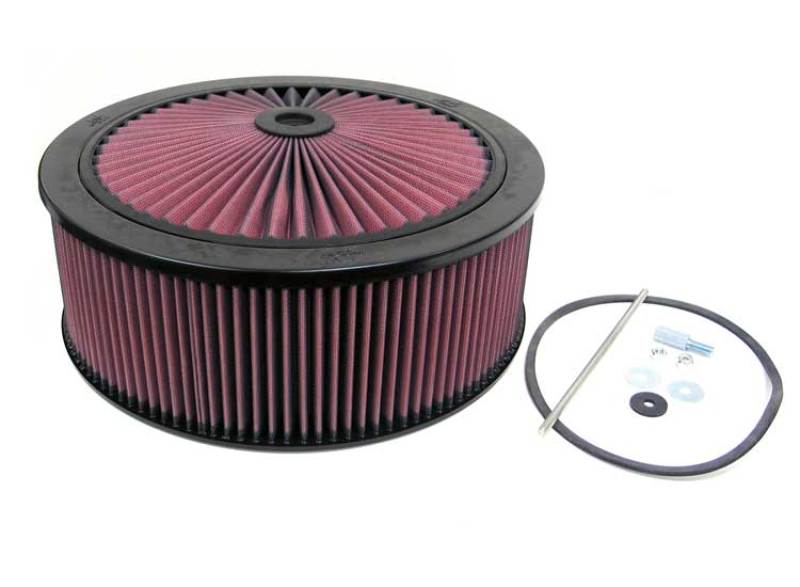 K&N X-Stream Top Assembly 12in ID 7.313in Neck Flange 5in Height - Red Filter - 66-3090 by K&N Engineering - front view