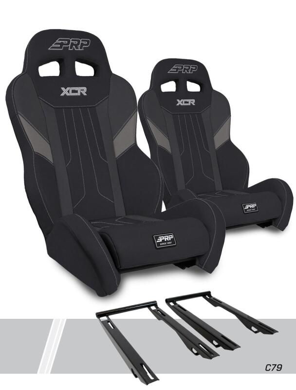 PRP Polaris RZR PRO XP XCR Suspension Seats Kit (Pair) - Black & Gray - A8001-PORXP-C79-203