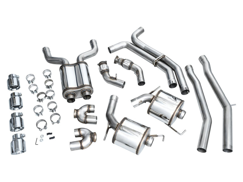 AWE Tuning 19-23 Audi C8 S6/S7 2.9T V6 AWD Touring Edition Exhaust - Chrome Silver Tips - 3015-42103