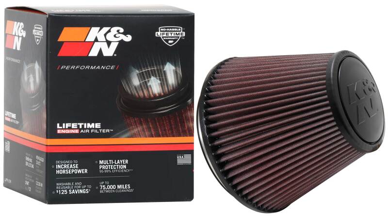 K&amp;N Universal Air Filter 6in Flange / 7-1/2in Base / 4-1/2in Top / 6-1/2in Height - RU-5107