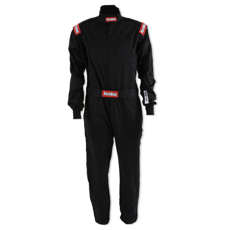 RaceQuip Black Chevron-1 Suit - SFI-1 XL - 130906RQP