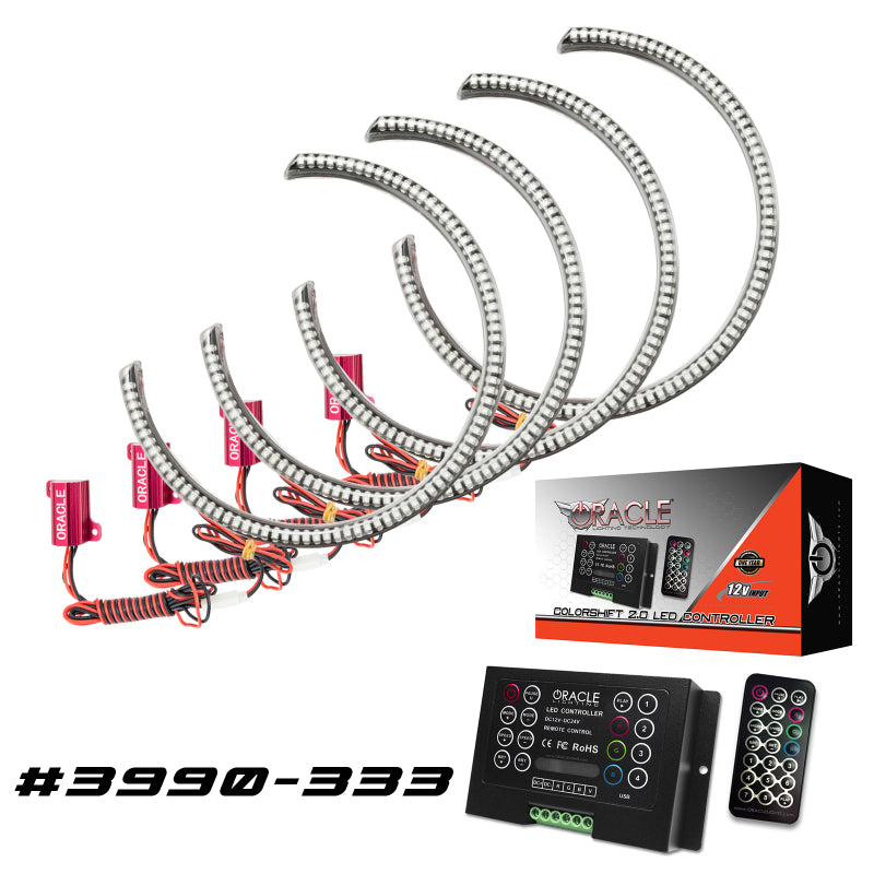 Oracle Dodge Challenger 15-21 LED Waterproof Halo Kit - ColorSHIFT w/ 2.0 Controller SEE WARRANTY - 3990-333