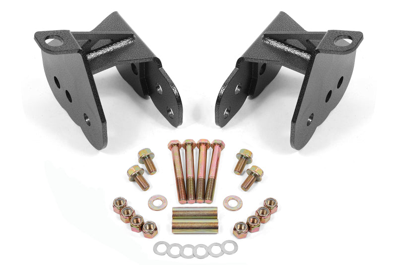 BMR 64-72 Chevy Chevelle Rear Control Arm Relocation Brackets - Black Hammertone - CAB400H by BMR Suspension