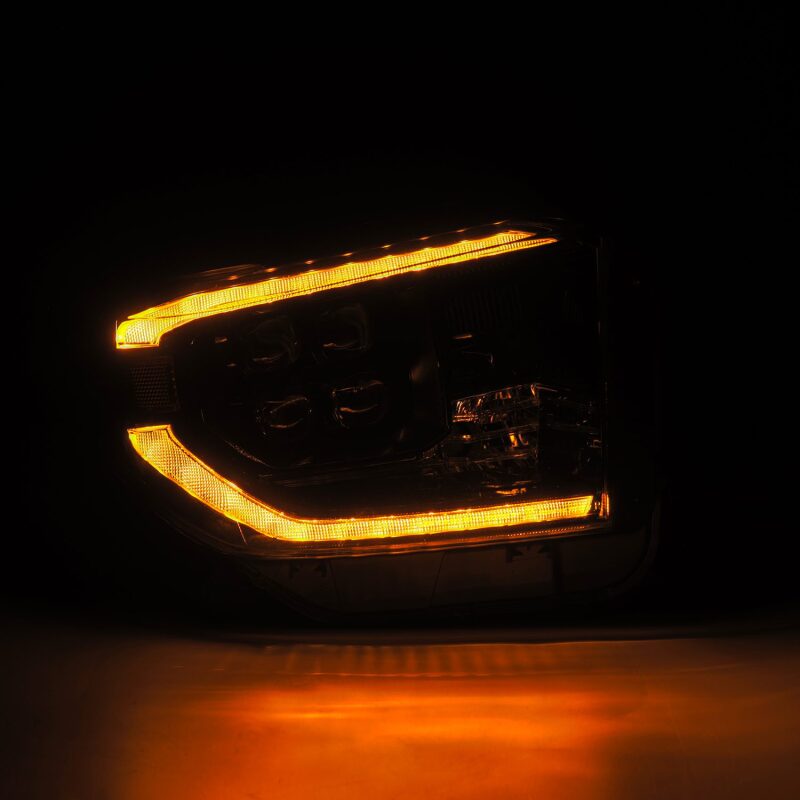 AlphaRex 14-21 Toyota Tundra NOVA-Series LED Proj Headlights Alpha-Blk w/Actv Light &amp; Seq. Sig + DRL - 880832