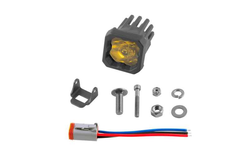 Diode Dynamics Stage Series C1 LED Pod Sport - Yellow Flood Standard ABL Each - DD6448S by Diode Dynamics - detail view