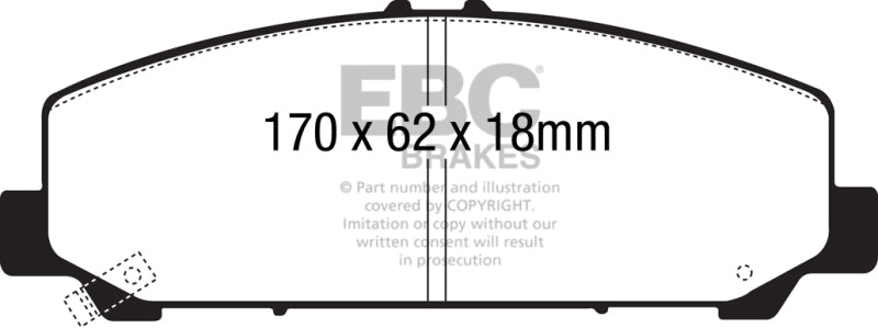 EBC 06-07 Infiniti QX56 5.6 (Akebono) Extra Duty Front Brake Pads - ED91808