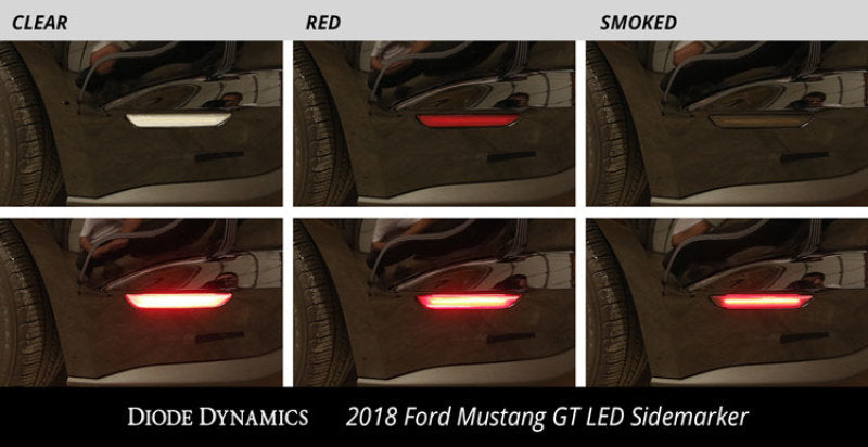 Diode Dynamics 15-21 Ford Mustang LED Sidemarkers - Red (set) - DD5003