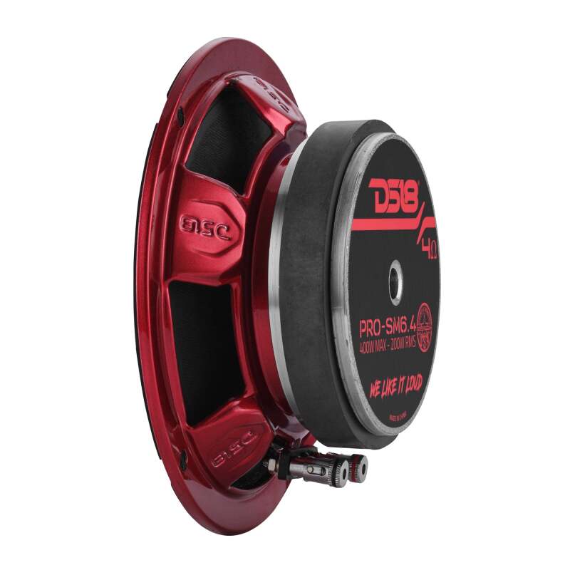 DS18 6.5 200 Watts RMS 4ohm Mid-Range Shallow - PRO-SM6.4 - close-up view