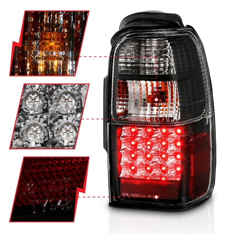 ANZO 2001-2002 Toyota 4 Runner LED Taillights Black - 311099