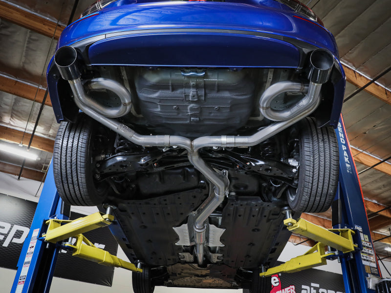 aFe POWER Takeda 22-23 Honda Civic Si I4-1.5L (t) 2.5in to 3in 304 SS CB Exhaust - Blue Flame Tips - 49-36630-L