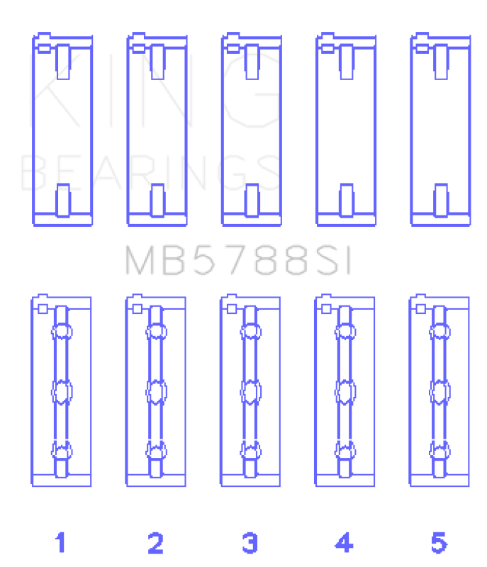 King Engine Bearings Suzuki J24B (Size +0.25mm) Main Bearing Set - MB5788SI0.25