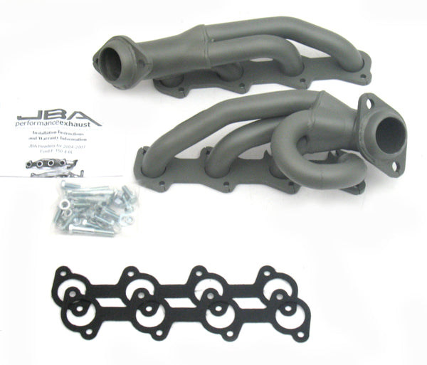 JBA 04-08 Ford F-150 4.6L 2V 1-1/2in Primary Ti Ctd Cat4Ward Header - 1687SJT for 2004-2008 Ford F 150 - front view