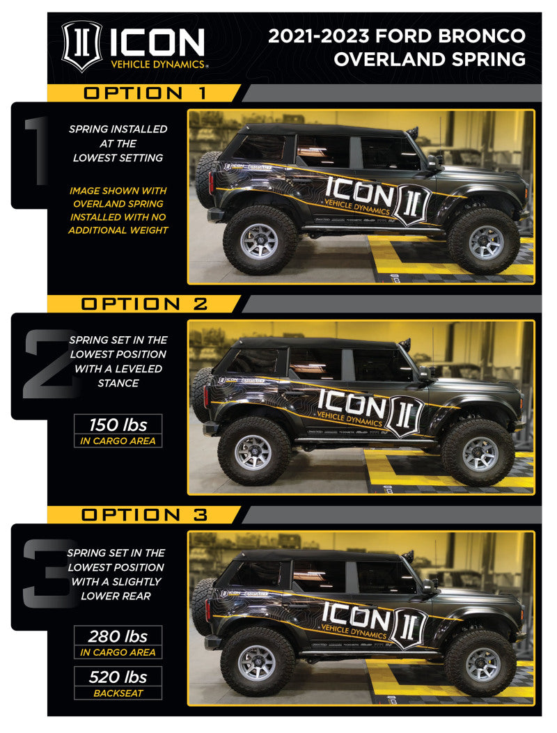 ICON 21+ Ford Bronco Rear 2.5 VS IR Coilover Kit Heavy Rate Spring - 48613