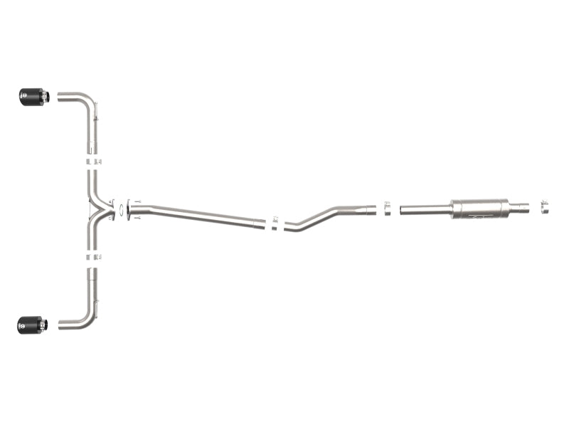 aFe Takeda 2-1/2in 304 SS Cat-Back Exhaust w/ Black Tips 14-18 Mazda 3 L4 2.0L/2.5L - 49-37015-B
