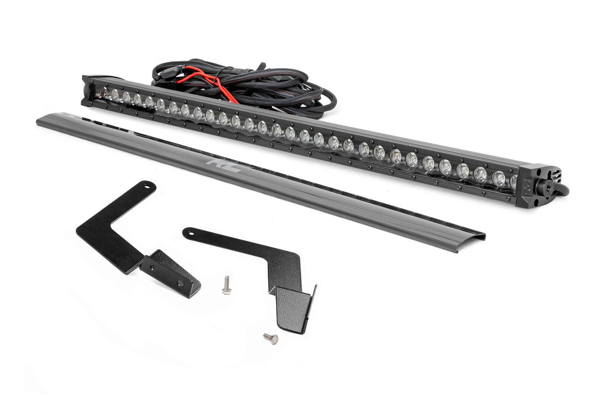 LED Light Kit | Lower Grille Mount | 30&quot; Black Single Row | White DRL | Toyota Tacoma (16-23)
