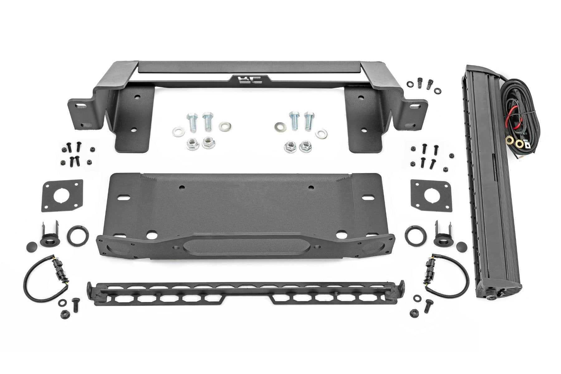 High Winch Mount | All Models | 20 Inch Black Single Row LED | DRL | Ford Bronco (21-24)