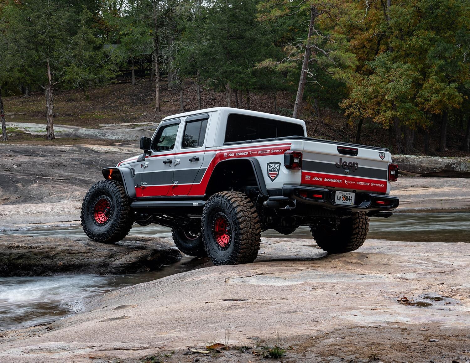 Bushwacker 2020 Jeep Gladiator Launch Edition Flat Style Flares 4pc - Black - 10928-07 for 2020-2025 Jeep Gladiator - front v