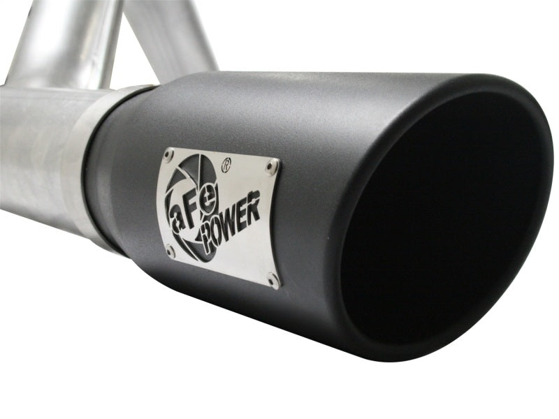 aFe Atlas Exhaust 4in Aluminized Cat-Back w/ 304 SS Black Tip 11-13 Ford F-150 EcoBoost V6 3.5L (tt) - 49-03041-B