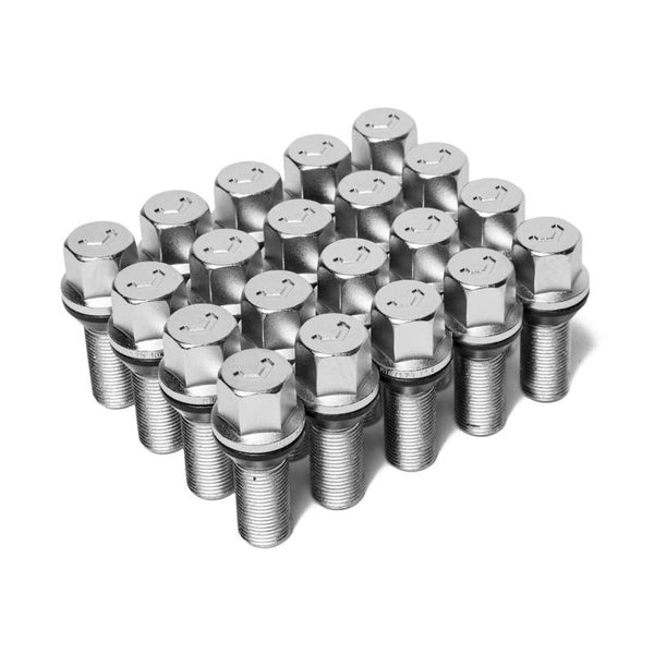 Vossen Lug Bolt - 14x1.5 - 30mm - 17mm Hex - Cone Seat - Silver (Set of 20) - LUG-B1450-30-CH by Vossen