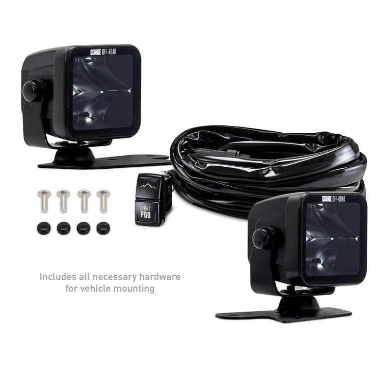 Borne Off-Road 21+ Bronco Light Pods 2pc Ditch 3x3 Spot - BNLT-BR-21-DT2S