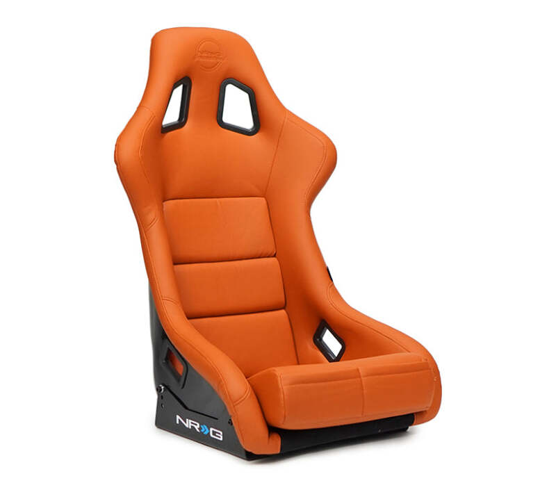 NRG FRP Bucket Seat w/Brown Vinyl Material - Large - FRP-302BR-V - front view