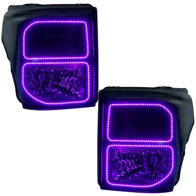 Oracle Ford F250/350 11-16 Halo Kit (Square Ring Design) - ColorSHIFT w/ BC1 Controller SEE WARRANTY - 2383-335 for 2011-2016