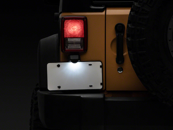 Raxiom 07-18 Jeep Wrangler JK Axial Series LED License Plate Conversion - J132812 for 2007-2018 Jeep Wrangler - front view