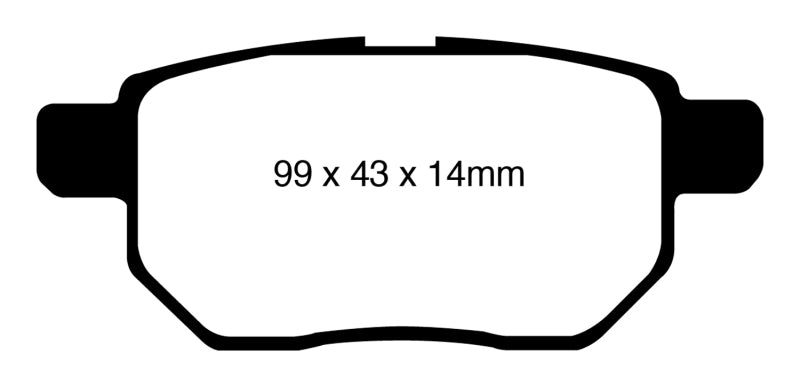 EBC 09-10 Pontiac Vibe 1.8 Yellowstuff Rear Brake Pads - DP41947R