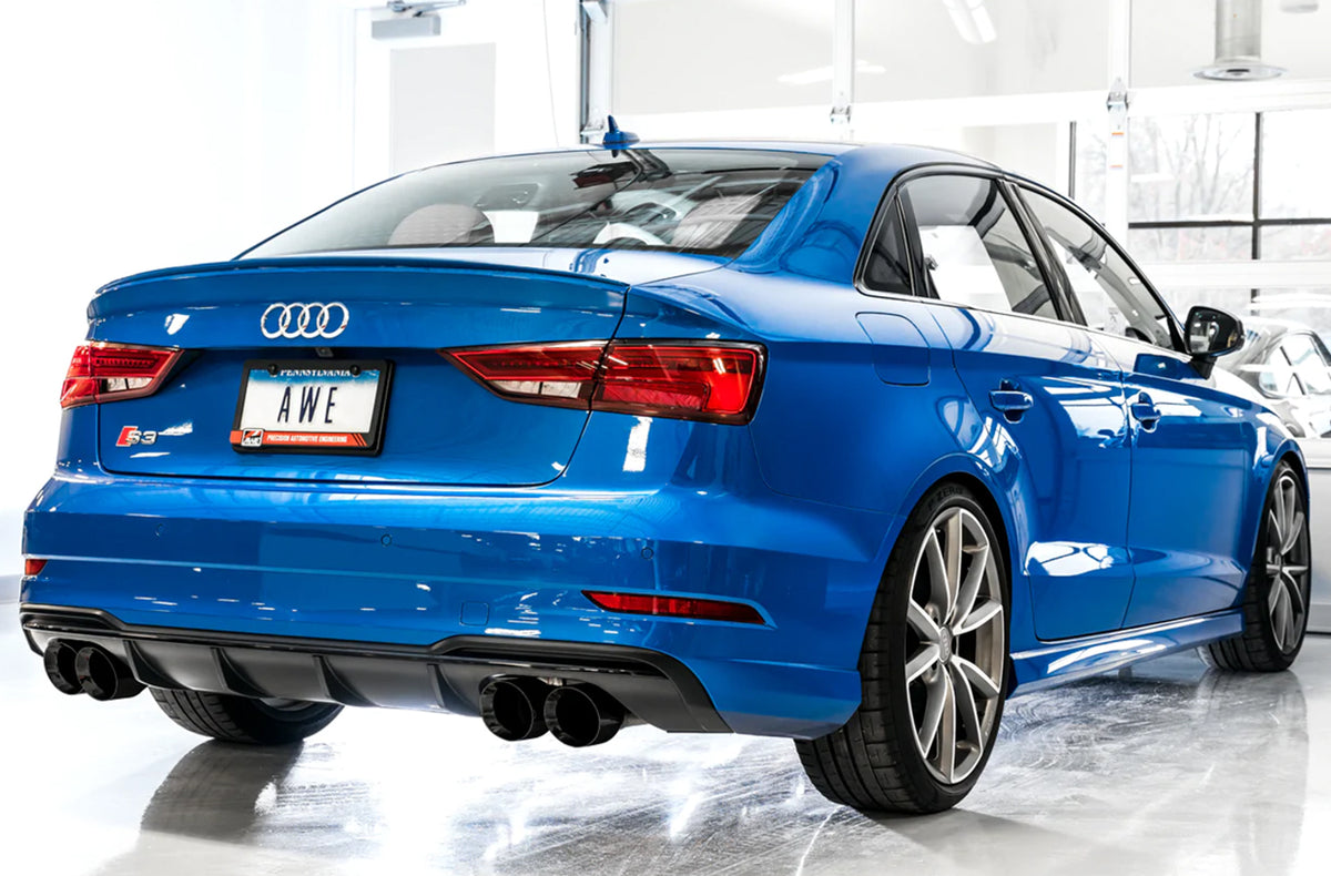 AWE Tuning Audi 8V S3 Track Edition Exhaust w/Diamond Black Tips 102mm - 3015-43150