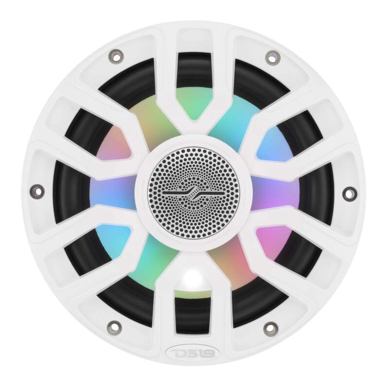 DS18 7.7in 2-Way 175 Watts RMS 4ohm Dgtl LED Lights Bullet Tweeter Cvrs Incl Wht Built-in Deck Light - NXL-IQ7.7/WH - side view