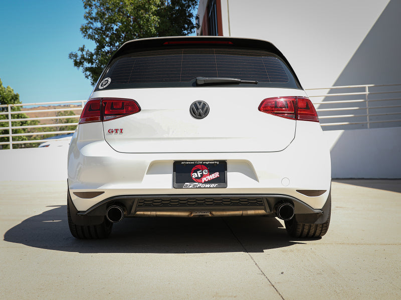 aFe MACH Force-Xp 3 IN to 2-1/2 IN Stainless Steel Cat-Back Exhaust Carbon Volkswagen GTI 15-17 - 49-36418-C
