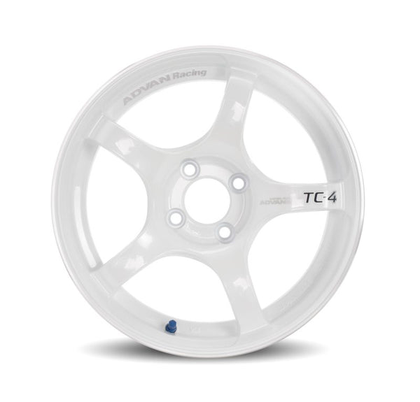 Advan TC4 18x10 +25 5-114.3 Racing White and Ring Wheel - YAD8K25EWMR by Advan