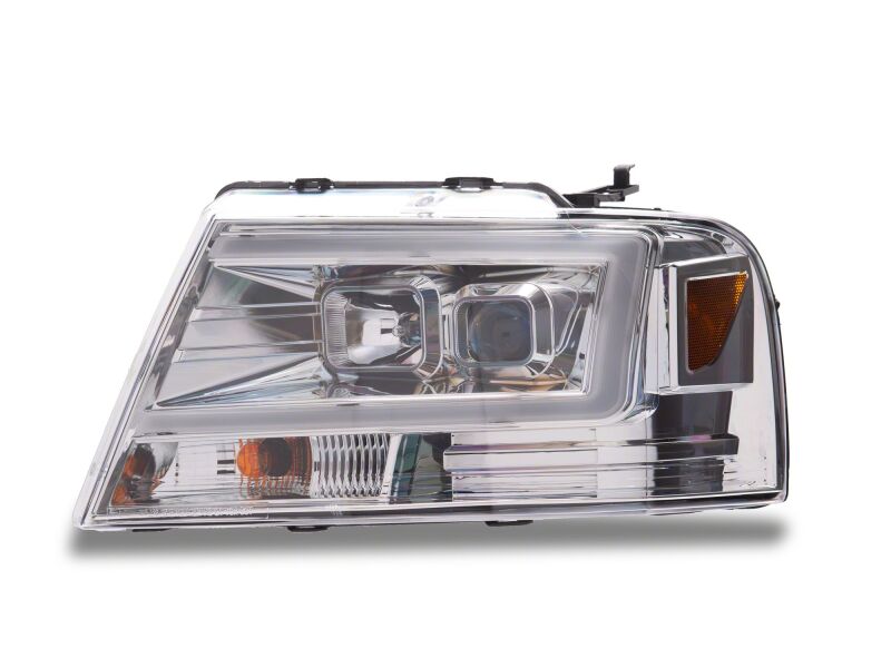Raxiom 04-08 Ford F-150 Axial Series Projector Headlights- Chrome Housing- Clear Lens - T569353 - close-up view