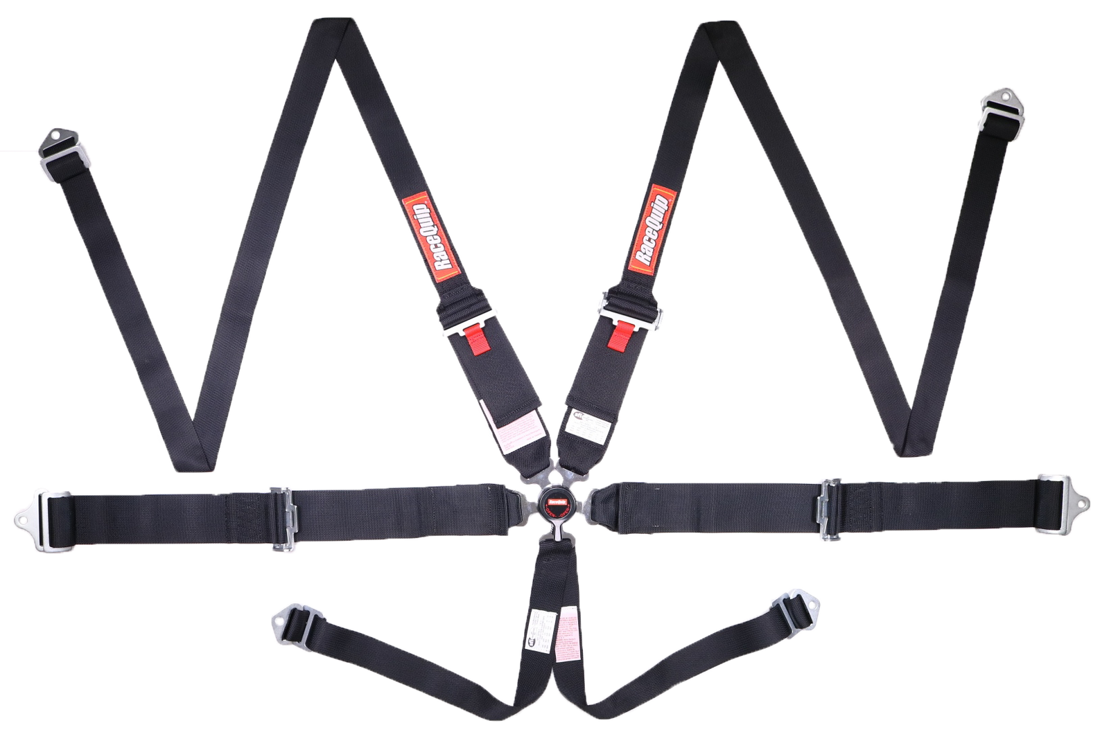 RaceQuip Black SFI CAMLOCK 6pt PU Lap HNR Seat Belt