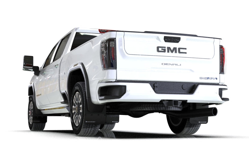 Rally Armor 20-24 GMC Sierra 2500/3500 HD Denali Black Mud Flap w/White Logo - MF131-BLK-WH