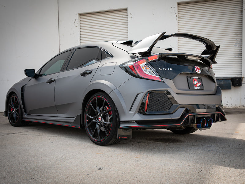 aFe Takeda 2.5in 304SS Axle-Back Exhaust System 17-19 Honda Civic Type R L4-2.0L (t) - BL Flame Tip - 49-36626-L