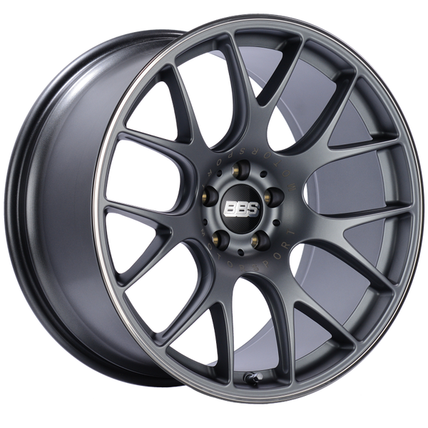 BBS CH-R 20x10.5 5x114.3 ET24 CB66 Satin Titanium Polished Rim Protector Wheel - CH125TIPO by BBS