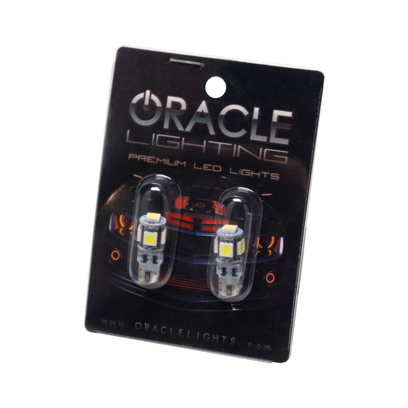 Oracle T10 5 LED 3 Chip SMD Bulbs (Pair) - Cool White SEE WARRANTY - 4801-001