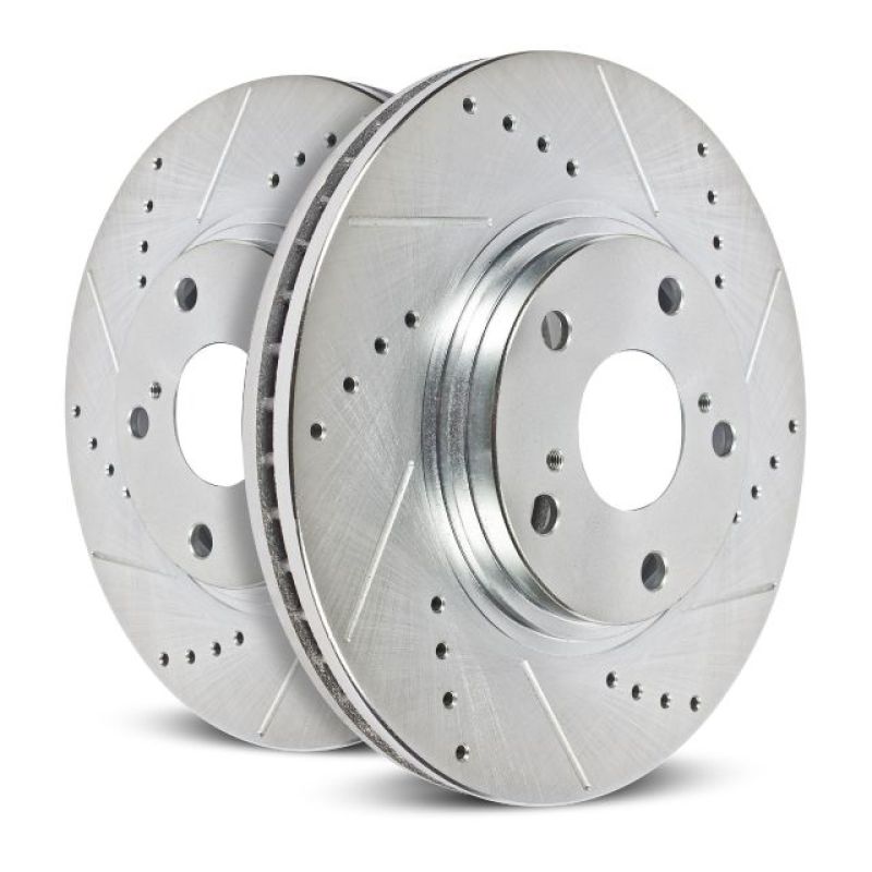 Power Stop 14-16 BMW 228i Front Evolution Drilled & Slotted Rotors - Pair - EBR1402XPR for 2014-2021 BMW 2 Series - angle vie