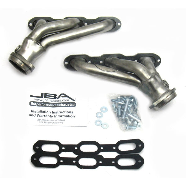 JBA 05-10 Chrysler 3.5L V6 1-5/8in Primary Ti Ctd Cat4Ward Header - 1920S for 2006-2010 Dodge Charger - front view