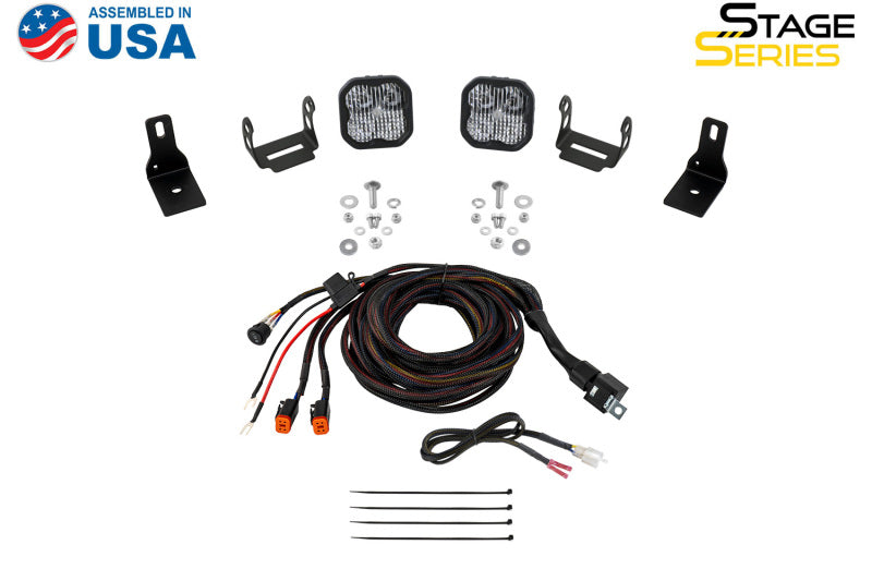 Diode Dynamics 2022+ Ford Maverick, C2 Sport Stage Series Ditch Light Kit Pro White Combo - DD7760 for 2022-2024 Ford Maveric